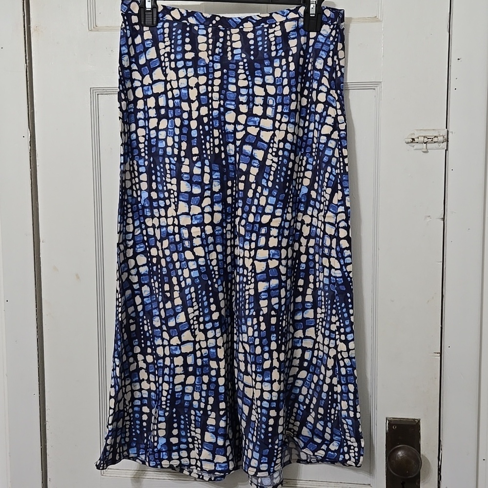J. McLaughlin Blue Louisa May Cobblestone Bias Midi Skirt Womens 6 New WO Tags - Picture 2 of 5